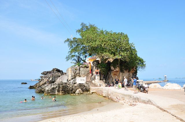 Dinh Cau rock temple at the northern edge of Duong Dong town, near the night market waterfront