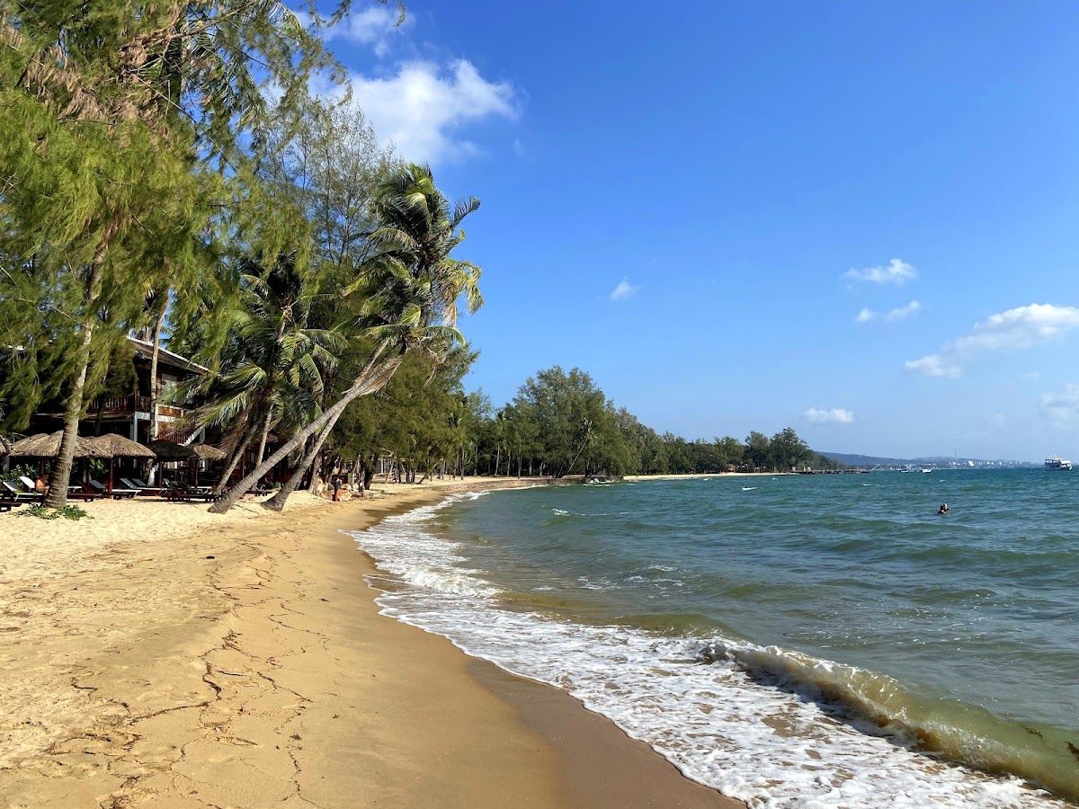 Ong Lang Beach on Phu Quoc's west coast, a quiet stretch of sand and turquoise water north of Duong Dong